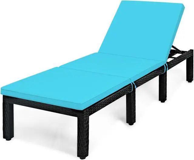 Main image of SlickBlue Patio Rattan Cushioned Height Adjustable Lounge Chair