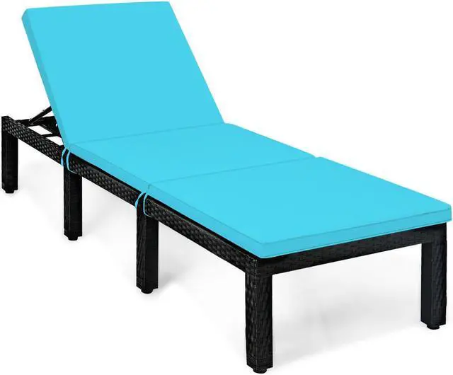 Alt view image 4 of 7 - SlickBlue Patio Rattan Cushioned Height Adjustable Lounge Chair