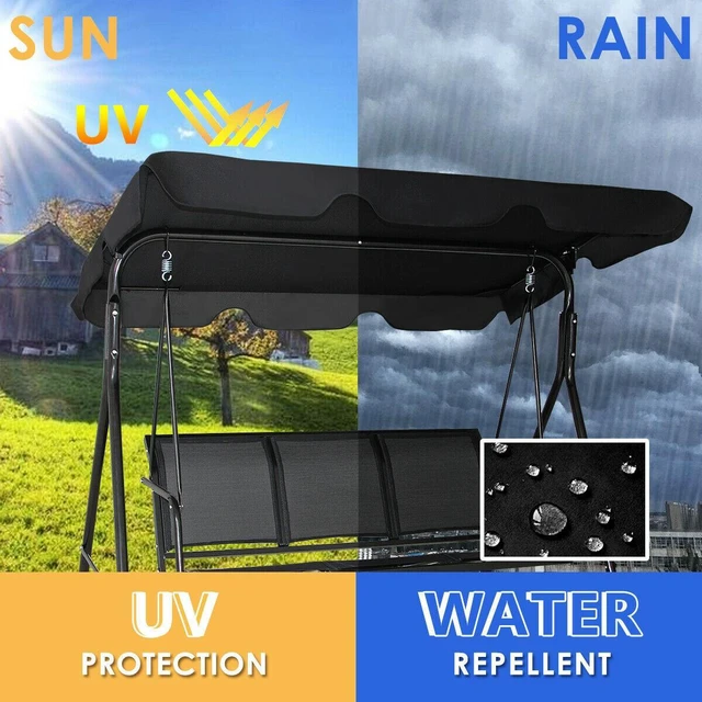 Alt view image 4 of 7 - SlickBlue 3 Person Steel Frame Patio Swing with Polyester Angle and Adjustable Canopy