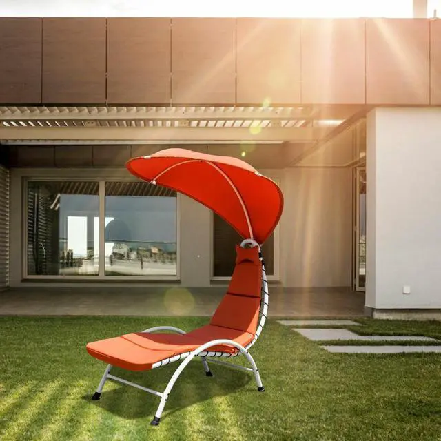 Alt view image 2 of 7 - SlickBlue Patio Hanging Swing Hammock Chaise Lounger Chair with Canopy