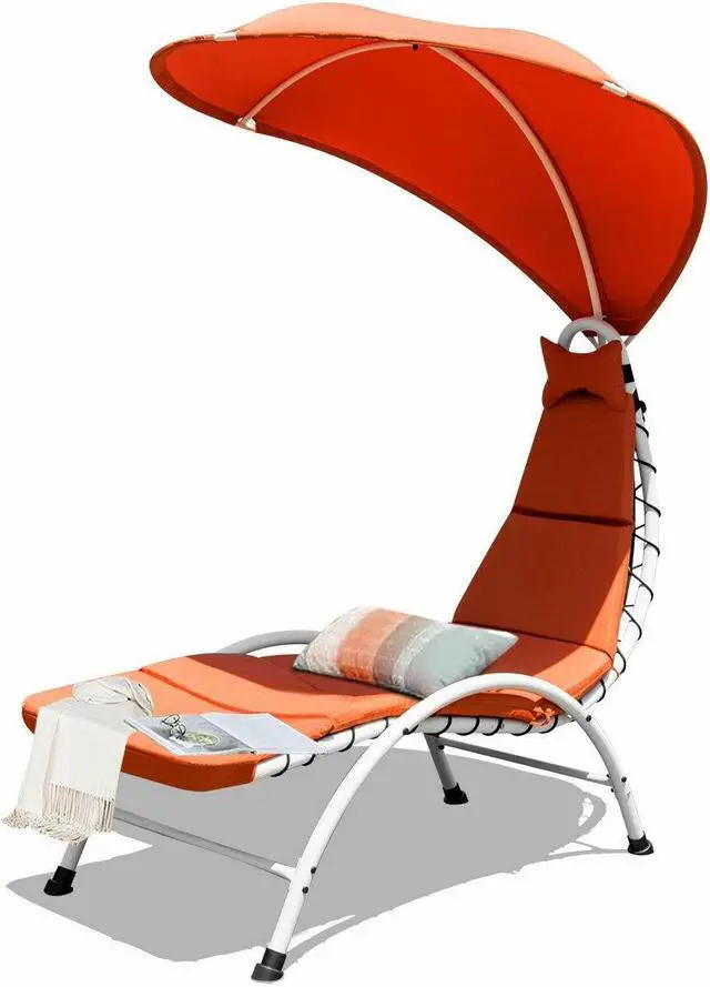 Alt view image 4 of 7 - SlickBlue Patio Hanging Swing Hammock Chaise Lounger Chair with Canopy