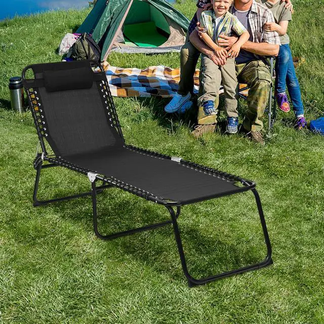 Alt view image 7 of 7 - SlickBlue Folding Heightening Design Beach Lounge Chair with Pillow for Patio