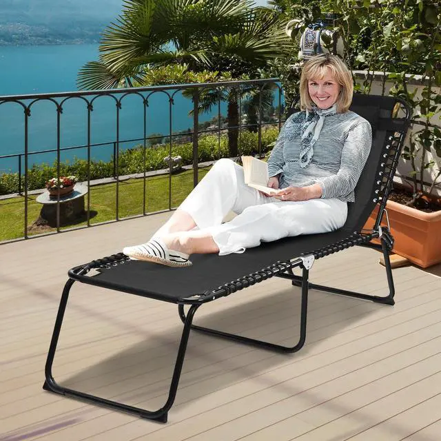 Alt view image 6 of 7 - SlickBlue Folding Heightening Design Beach Lounge Chair with Pillow for Patio