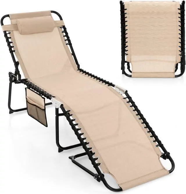 Main image of SlickBlue Foldable Recline Lounge Chair with Adjustable Backrest and Footrest