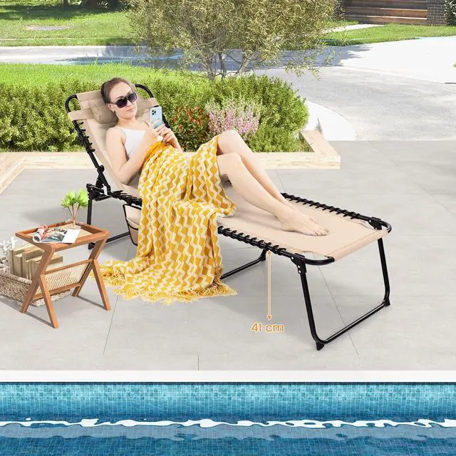 Alt view image 5 of 7 - SlickBlue Foldable Recline Lounge Chair with Adjustable Backrest and Footrest