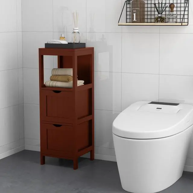 Alt view image 4 of 7 - SlickBlue Freestanding Storage Cabinet with 2 Removable Drawers for Bathroom