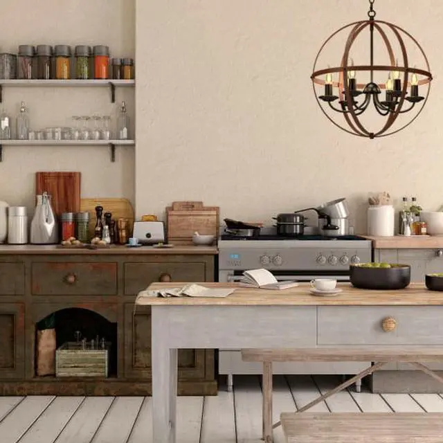 Alt view image 2 of 3 - SlickBlue 6-Light Orb Chandelier Rustic Vintage Ceiling Lamp