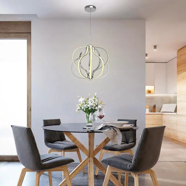 Alt view image 6 of 7 - SlickBlue Modern Dimmable Warm White LED Chandelier