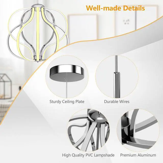 Alt view image 5 of 7 - SlickBlue Modern Dimmable Warm White LED Chandelier