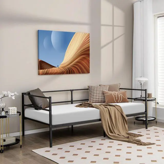 Alt view image 4 of 7 - SlickBlue Twin Size Metal Daybed Frame for Living Room Bedroom
