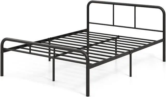 Main image of SlickBlue Full Bed Frame with Headboard and Footboard No Box Spring Needed-Black