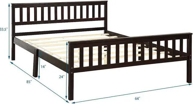 Alt view image 2 of 7 - SlickBlue Wood Bed Frame Support Platform with Headboard and Footboard