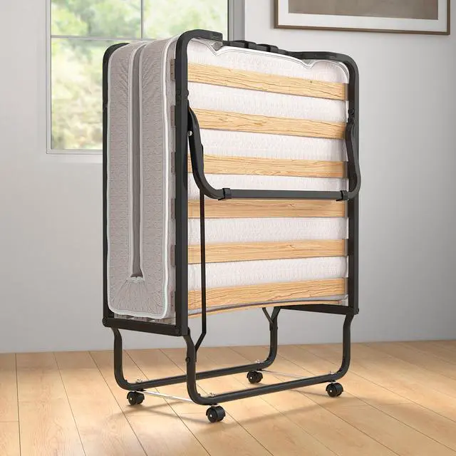 Alt view image 4 of 7 - SlickBlue Rollaway Folding Bed with Memory Foam Mattress