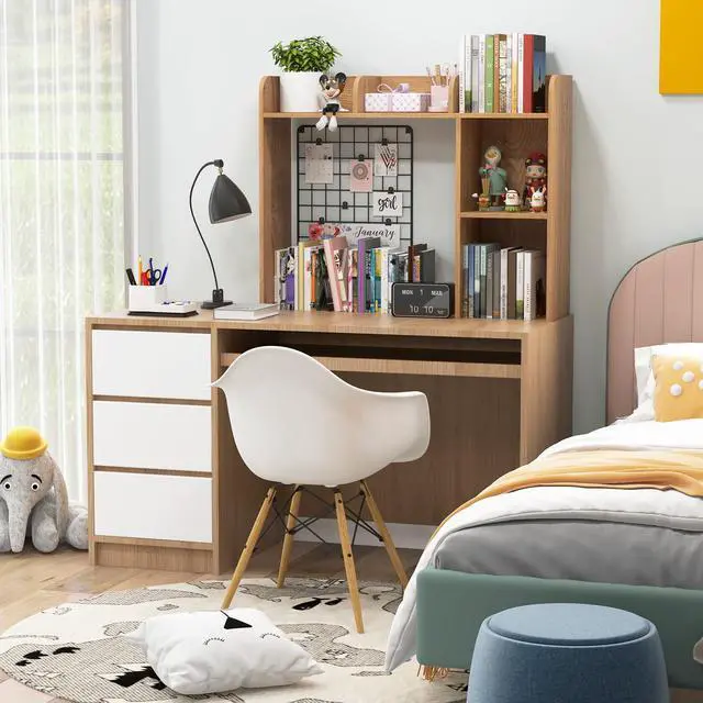 Alt view image 3 of 7 - SlickBlue 3-Tier Multipurpose Desk Bookshelf with 4 Shelves