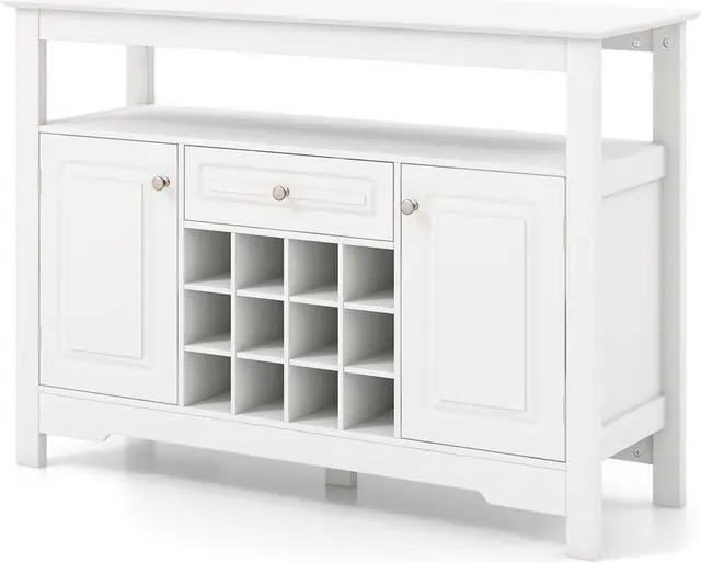Main image of SlickBlue Buffet Sideboard Wine Liquor Coffee Bar Cabinet with Removable Wine Rack-White
