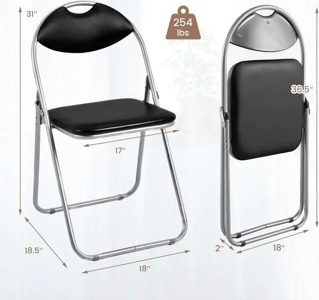 Alt view image 5 of 7 - SlickBlue Portable Folding Dining Chairs Set with Carrying Handles-Set of 4