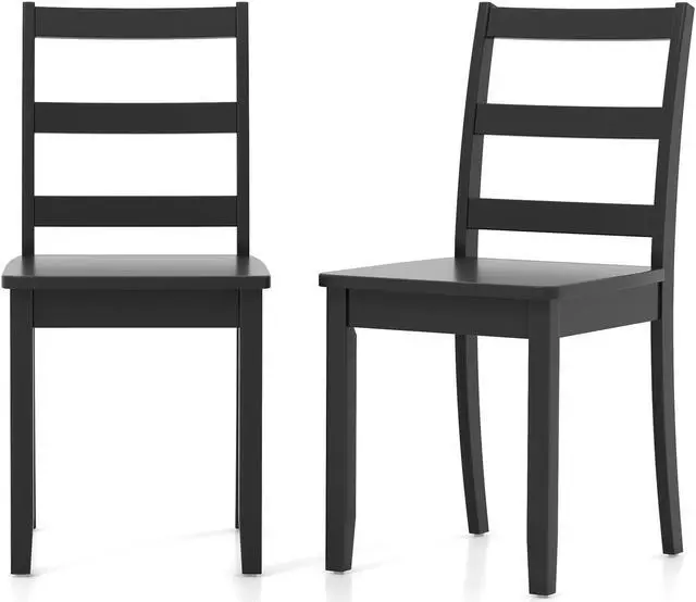 Alt view image 2 of 7 - SlickBlue Set of 2 Wood Dining Chairs with Solid Rubber Wood Legs