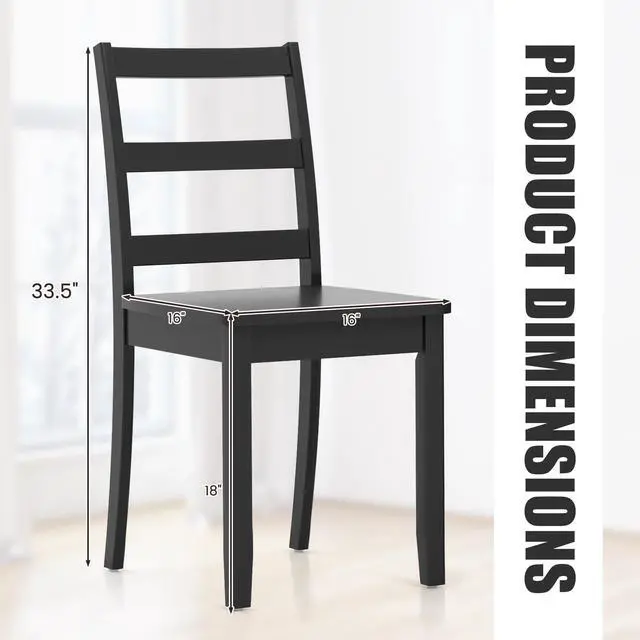 Alt view image 5 of 7 - SlickBlue Set of 2 Wood Dining Chairs with Solid Rubber Wood Legs