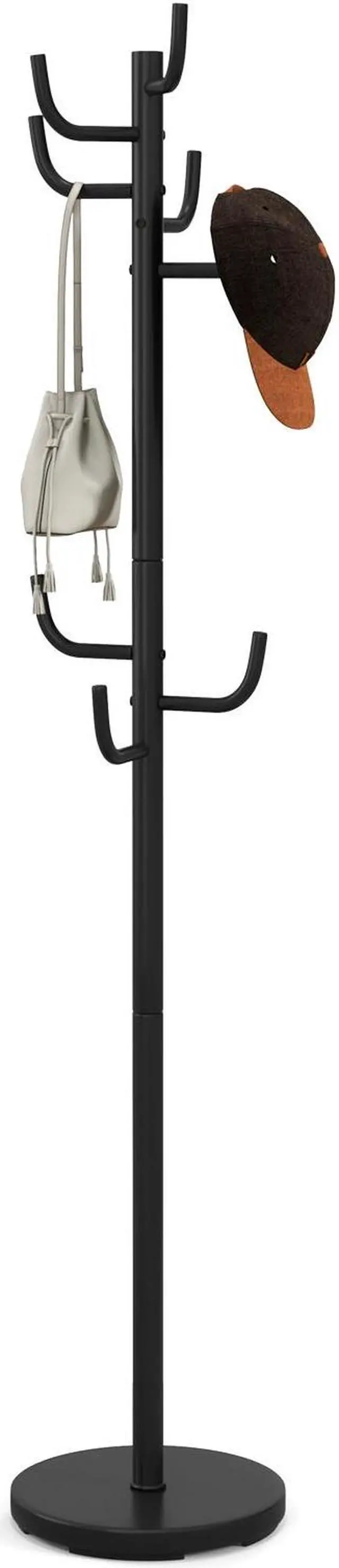 Alt view image 2 of 7 - SlickBlue Metal Coat Rack Stand with 8 Sturdy Hooks and Metal Base