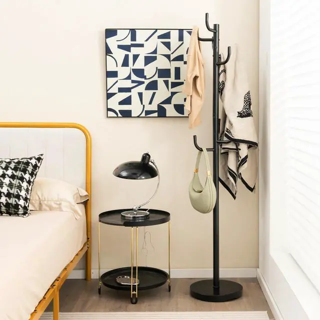 Alt view image 4 of 7 - SlickBlue Metal Coat Rack Stand with 8 Sturdy Hooks and Metal Base