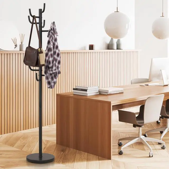 Alt view image 6 of 7 - SlickBlue Metal Coat Rack Stand with 8 Sturdy Hooks and Metal Base