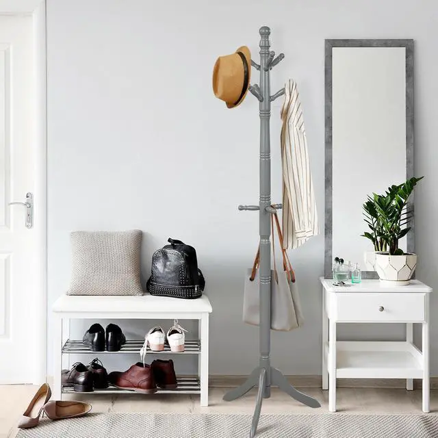 Alt view image 4 of 7 - SlickBlue Entryway Height Adjustable Coat Stand with 9 Hooks