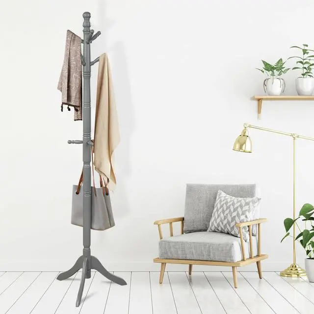 Alt view image 7 of 7 - SlickBlue Entryway Height Adjustable Coat Stand with 9 Hooks