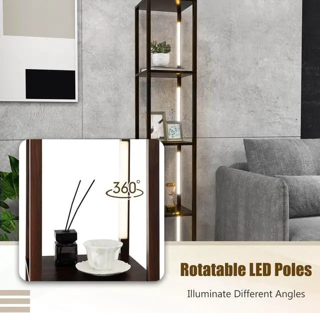 Alt view image 5 of 7 - SlickBlue 64 Inches Floor Lamp with 3-Level Dimmable LED Bulbs and Rotatable LED Poles