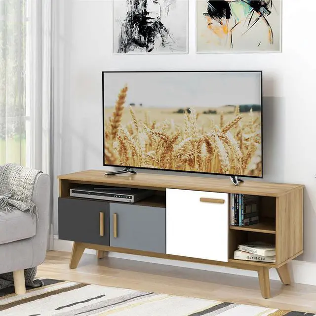 Alt view image 6 of 7 - SlickBlue 65 Inch TV Stand with 3 Storage Cabinets and 3 Open Shelves for Living Room