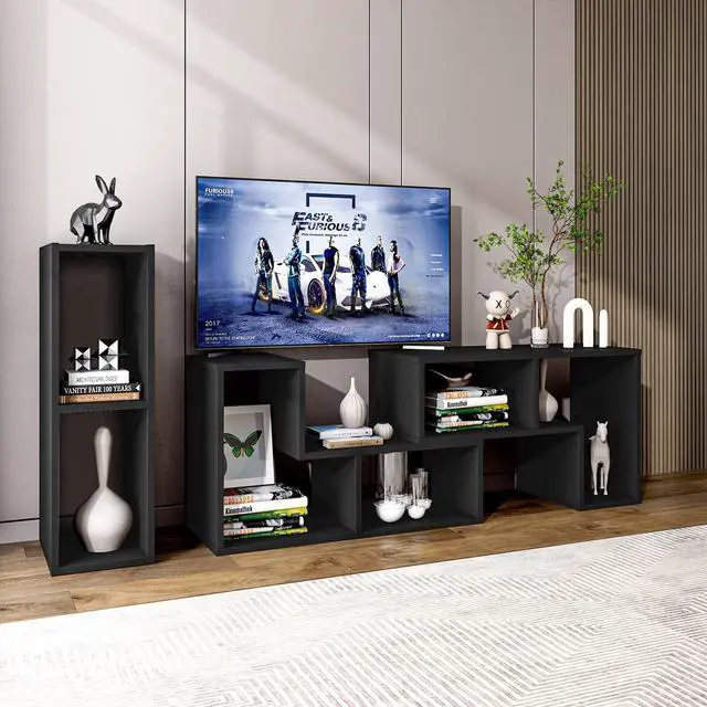 Alt view image 4 of 7 - SlickBlue 3 Pieces Adjustable TV Stand for TVs up to 65 Inch with Shelves