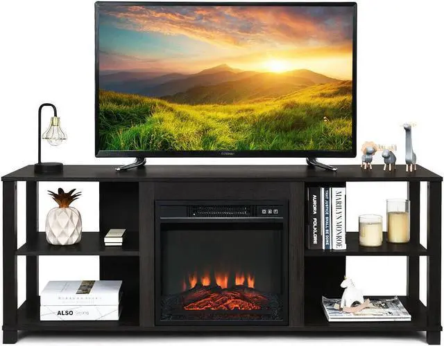 Alt view image 7 of 7 - SlickBlue 2-Tier TV Storage Cabinet Console with Adjustable Shelves