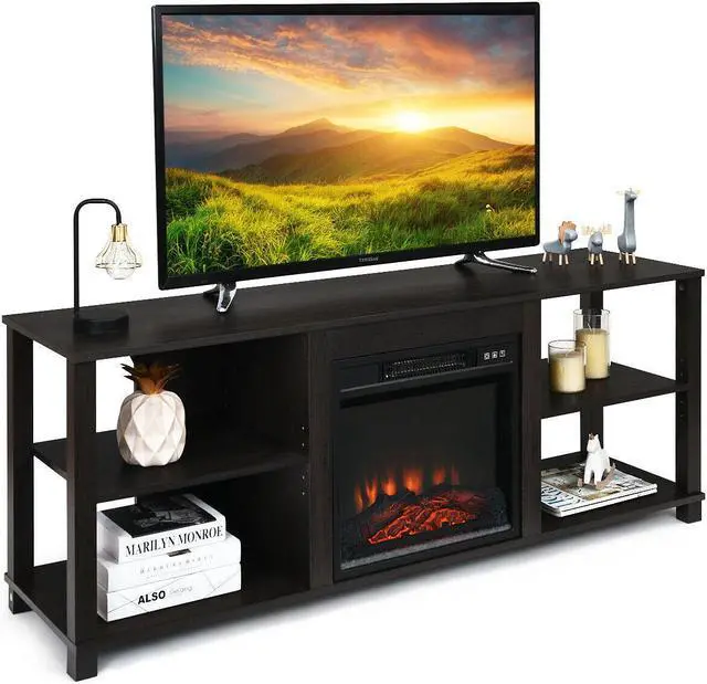 Alt view image 6 of 7 - SlickBlue 2-Tier TV Storage Cabinet Console with Adjustable Shelves