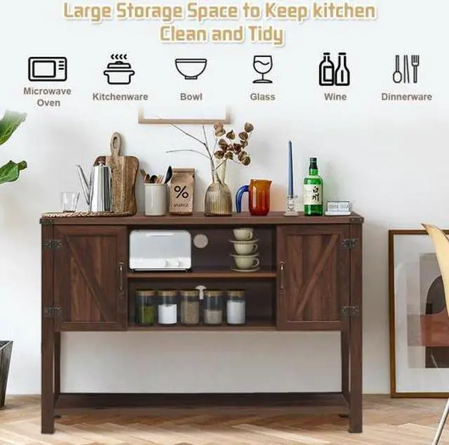 Alt view image 2 of 3 - SlickBlue TV Storage Cabinets with Bottom Shelf-Brown