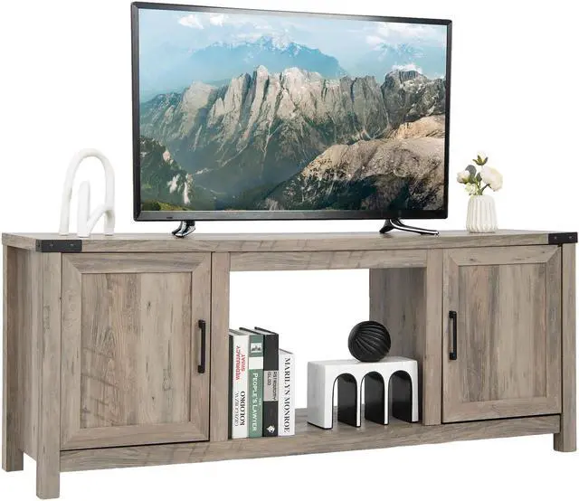 Alt view image 2 of 7 - SlickBlue Electric Fireplace TV Stand with Storage Cabinets for TVs up to 70 Inch-Natural