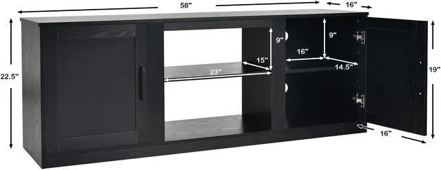 Alt view image 4 of 7 - SlickBlue 58 Inch TV Stand with 1500W Faux Fireplace for TVs up to 65 Inch