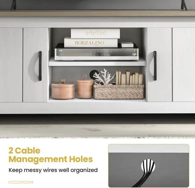 Alt view image 6 of 7 - SlickBlue TV Stand with 2 Cabinets and Open Shelves for TVs up to 65 Inch