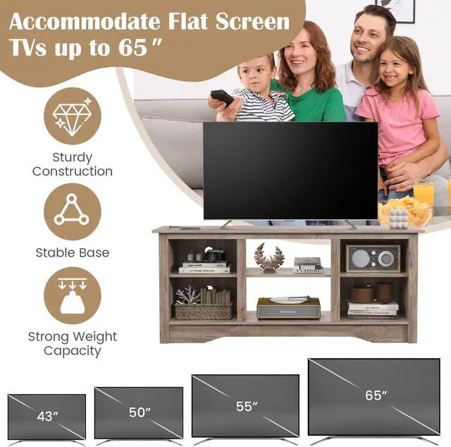 Alt view image 7 of 7 - SlickBlue TV Stand for up to 65" Flat Screen TVs with Adjustable Shelves for 18"