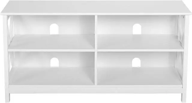 Alt view image 7 of 7 - SlickBlue Wooden TV Stand Entertainment for TVs up to 55 Inch with X-Shaped Frame