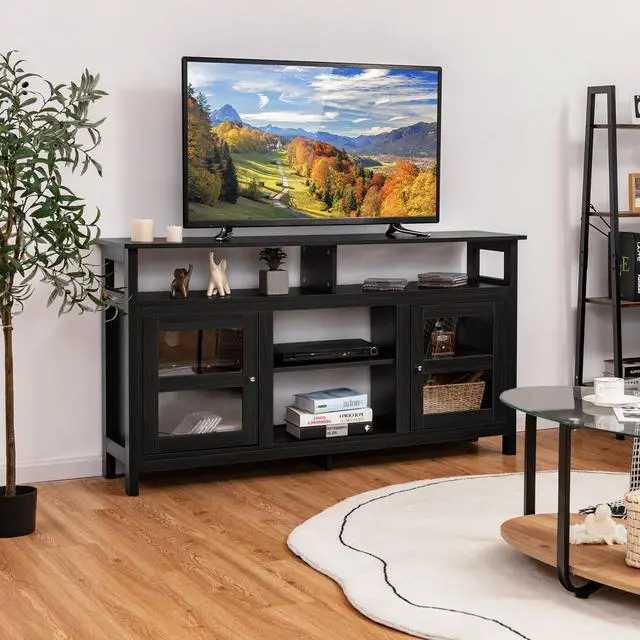Alt view image 7 of 7 - SlickBlue 58 Inch TV Stand Entertainment Console Center with 2 Cabinets