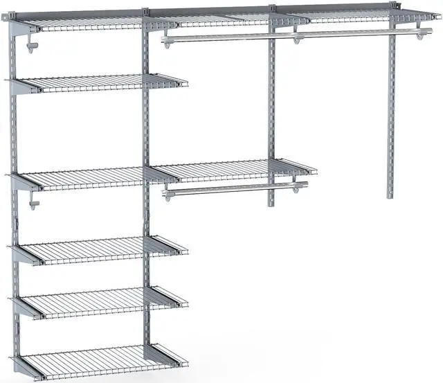 Main image of SlickBlue Adjustable Closet Organizer Kit with Shelves and Hanging Rods for 4 to 6 Feet