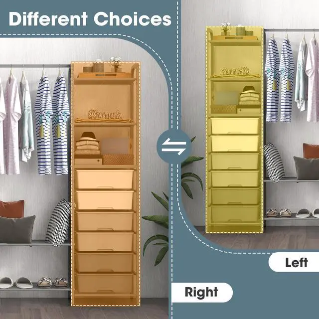 Alt view image 7 of 7 - SlickBlue Free Standing Closet Organizer with Removable Drawers and Shelves-Gray