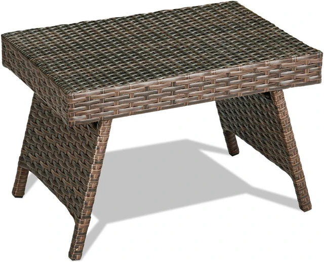 Main image of SlickBlue Folding PE Rattan Side Coffee Table Patio Garden Furniture