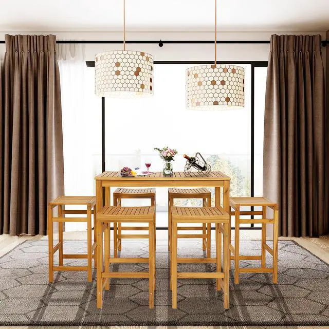 Alt view image 4 of 7 - SlickBlue Rectangular Indoor and Outdoor Bar Height Table for Garden