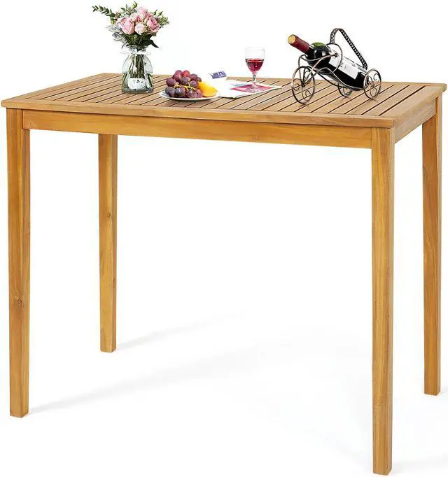 Alt view image 2 of 7 - SlickBlue Rectangular Indoor and Outdoor Bar Height Table for Garden