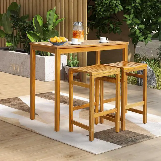 Alt view image 3 of 7 - SlickBlue Rectangular Indoor and Outdoor Bar Height Table for Garden