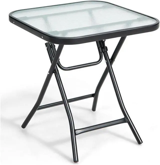 Alt view image 4 of 7 - SlickBlue 18 Inch Square Patio Bistro Table with Rustproof Frame
