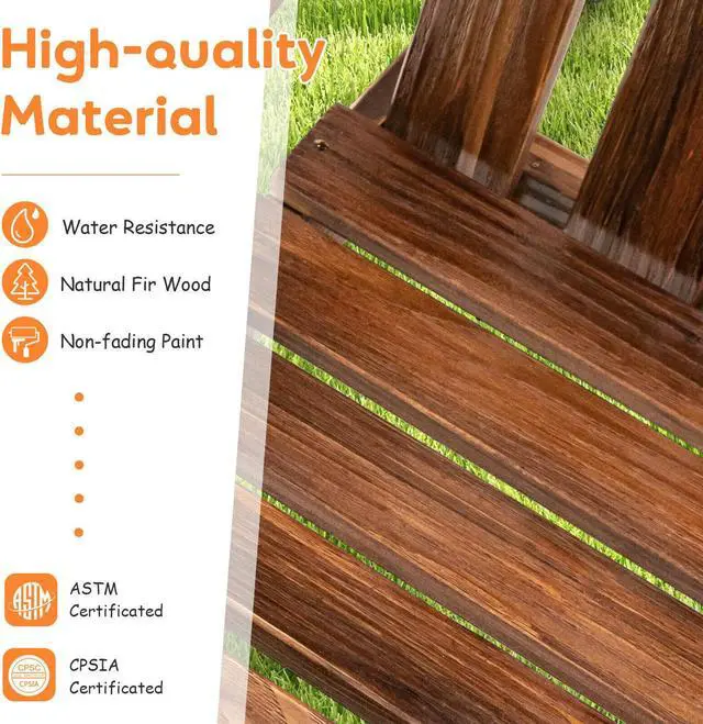 Alt view image 7 of 7 - SlickBlue 2 Person Adirondack Chair with High Backrest