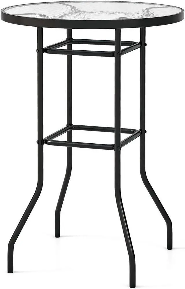 Alt view image 2 of 7 - SlickBlue 38 Inch Patio Bar Table with Tempered Glass Tabletop