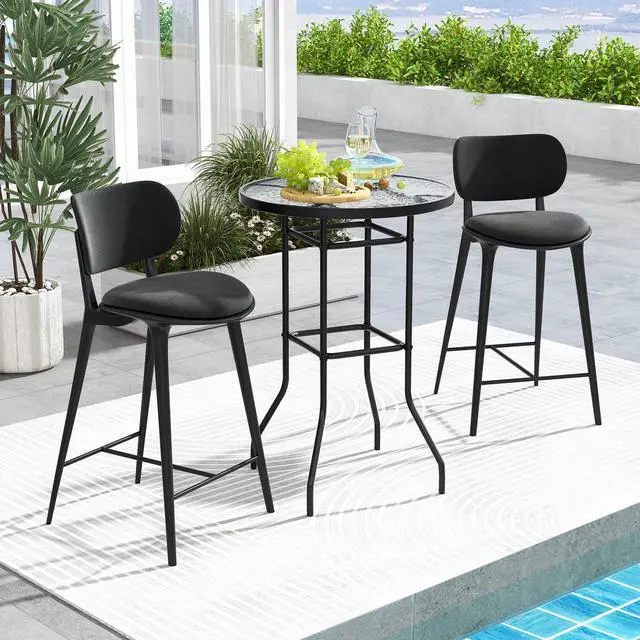 Alt view image 4 of 7 - SlickBlue 38 Inch Patio Bar Table with Tempered Glass Tabletop