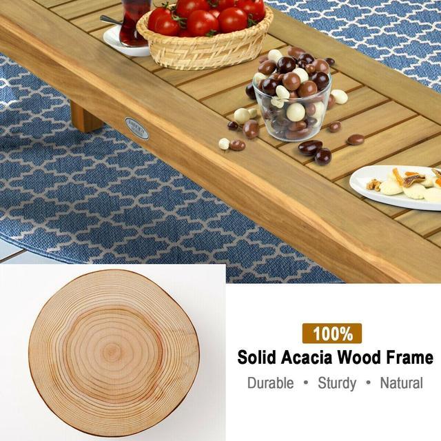 Alt view image 7 of 7 - SlickBlue 52 Inch Outdoor Acacia Wood Dining Bench Chair